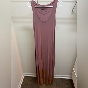 Maxi dress with gold detail at bottom
